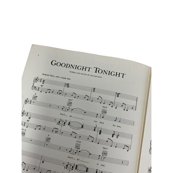 Goodnight Tonight Sheet Music 1979 Wings McCartney - Picture 3 of 6